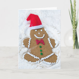 Cartão De Festividades Christmas gingerbread man snow angel