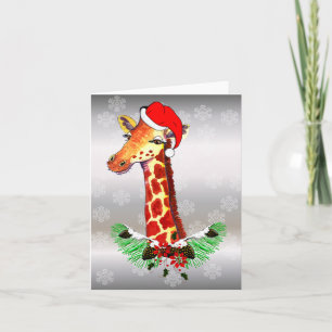 Cartão De Festividades Christmas Giraffe