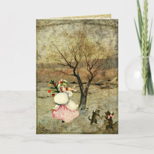 Cartão De Festividades Christmas Girl