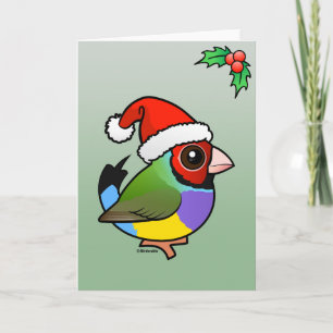 Cartão De Festividades Christmas Gouldian Finch