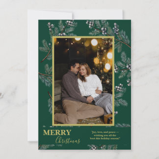 Cartão De Festividades Christmas Greenery Pesonalized Photo Card