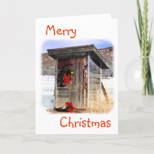 Cartão De Festividades Christmas Greeting Card Outhouse