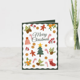Cartão De Festividades Christmas Greeting Card With Seasonal Items