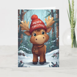 Cartão De Festividades Christmas Greeting Moose