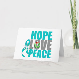 Cartão De Festividades Christmas Holiday Hope Love Peace Ovarian Cancer