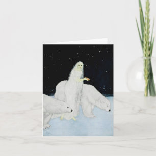 Cartão De Festividades Christmas Holiday Winter Polar Bear Note Cards