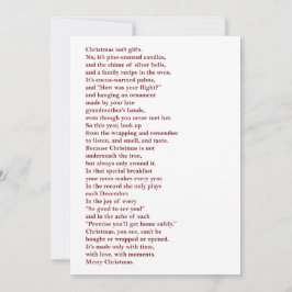 Cartão De Festividades Christmas Isn't Gifts Non Photo Holiday Poem Card