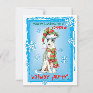 Cartão De Festividades Christmas Italian Greyhound Holiday Invitation