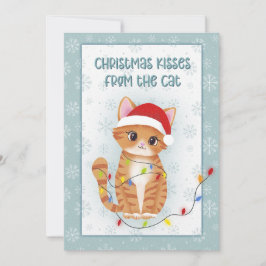 Cartão De Festividades Christmas Kisses from the Cat