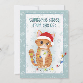 Cartão De Festividades Christmas Kisses from the Cat