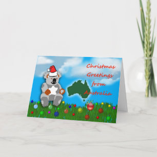 Cartão De Festividades Christmas koala marsupial Australian Christmas
