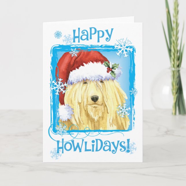 Cartão De Festividades Christmas Komondor (Frente)