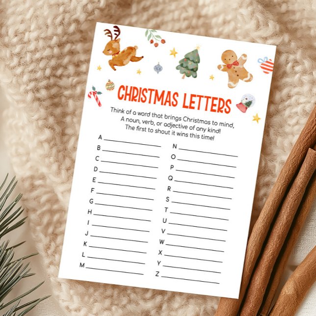 Cartão De Festividades Christmas Letters Game (Christmas Party Games )
