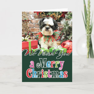 Cartão De Festividades Christmas - Lhasa Apso X - Parker