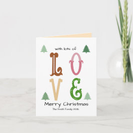 Cartão De Festividades Christmas Love Modern Typography Custom Folded 