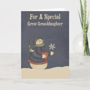 Cartão De Festividades Christmas Magic Snowflake Great Granddaughter
