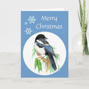 Cartão De Festividades Christmas Magpie, Garden, Bird, Nature Greetings