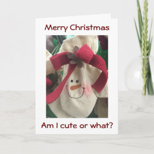 CARTÃO DE FESTIVIDADES CHRISTMAS MITTEN FLIRTS AT CHRISTMAS-CUTE CARD