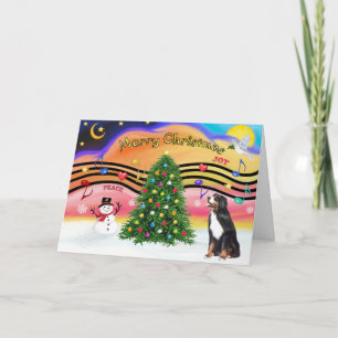 Cartão De Festividades Christmas Music 2 - Bernese Mountain Dog