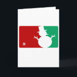 Cartão De Festividades Christmas MVP Snowman logo<br><div class="desc">Be the most valuable present-giver this Christmas with this merry red and green holiday sports logo style snowman and snowflake design. It's a classic way to say I love the holiday season. Ho ho ho.</div>