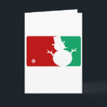 Cartão De Festividades Christmas MVP Snowman logo<br><div class="desc">Be the most valuable present-giver this Christmas with this merry red and green holiday sports logo style snowman and snowflake design. It's a classic way to say I love the holiday season. Ho ho ho.</div>