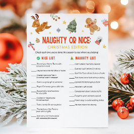Cartão De Festividades Christmas Naughty or Nice Game
