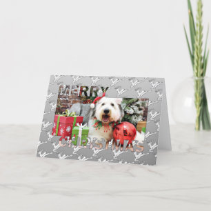 Cartão De Festividades Christmas - Old English Sheepdog - Alphy