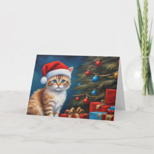 Cartão De Festividades Christmas Orange Tabby Kitten