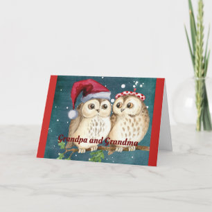 Cartão De Festividades Christmas Owls Grandparents