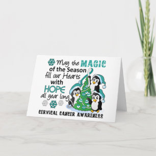 Cartão De Festividades Christmas Penguins Cervical Cancer