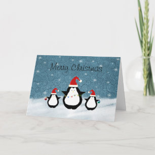 Cartão De Festividades Christmas Penguins Christmas Card