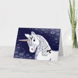 Cartão De Festividades Christmas Peppermint Horn Unicorn Card
