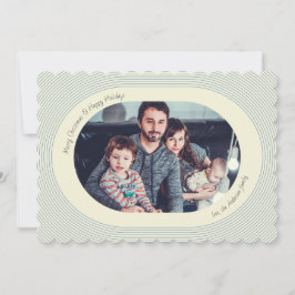 Cartão De Festividades Christmas Photocard Playful Design Oval Photo