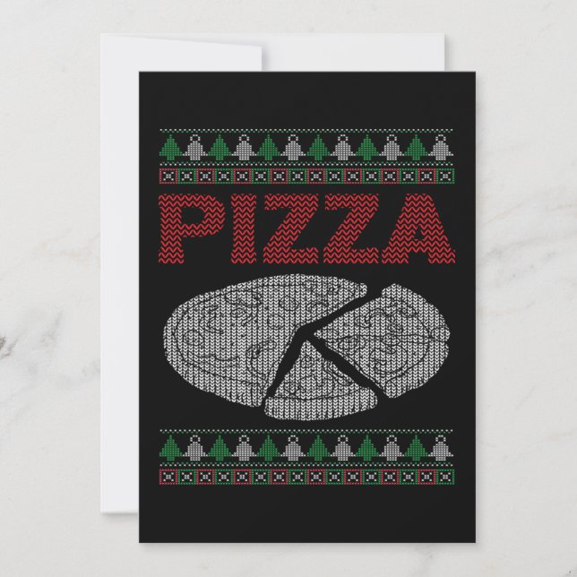 Cartão De Festividades Christmas Pizza Lover Funny Winter Holiday Gift (Frente)