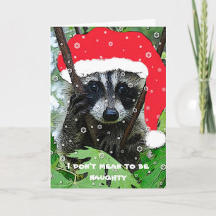 Cartão De Festividades Christmas Raccoon - Greeting Card