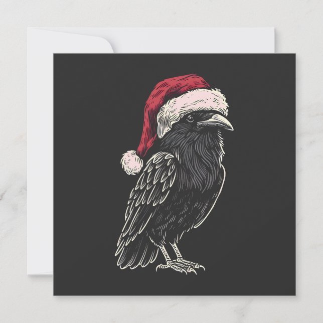 Cartão De Festividades Christmas Raven (Frente)