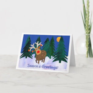 Cartão De Festividades Christmas Reindeer, Season's Greetings!