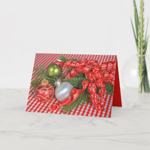 Cartão De Festividades Christmas ribbon and ornaments