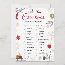 Cartão De Festividades Christmas Scavenger Hunt Checklist Art