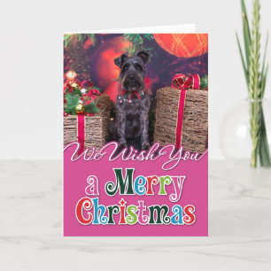 Cartão De Festividades Christmas - Schnauzer - Sophie