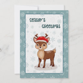 Cartão De Festividades Christmas Seasons Greetings with a Little Deer