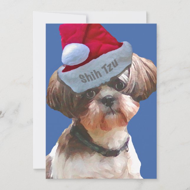 Cartão De Festividades Christmas Shih Tzu 10 pk Cards (Frente)