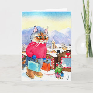 Cartão De Festividades Christmas Shopaholics greeting card