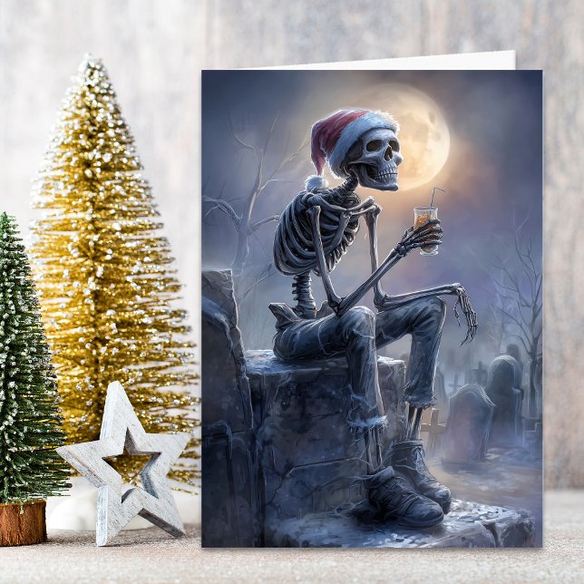 Cartão De Festividades Christmas Skeleton (Criador carregado)