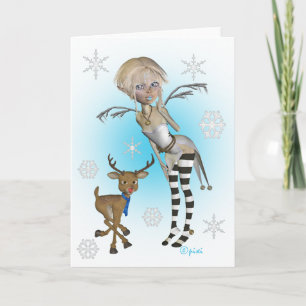 Cartão De Festividades Christmas Snow Pixi Greeting Card