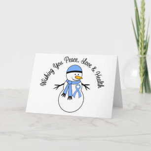 Cartão De Festividades Christmas Snowman Prostate Cancer Ribbon