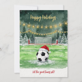 Cartão De Festividades Christmas Soccer Ball Santa Hat Greeting Cards