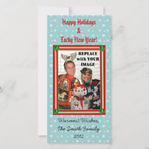 Cartão De Festividades Christmas Sweater-izer Snowflake Photo Card