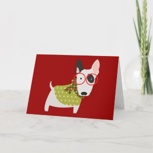 Cartão De Festividades Christmas Time Bull Terrier