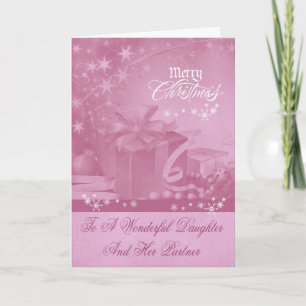 Cartão De Festividades Christmas To Daughter And Partner Greeting Card
